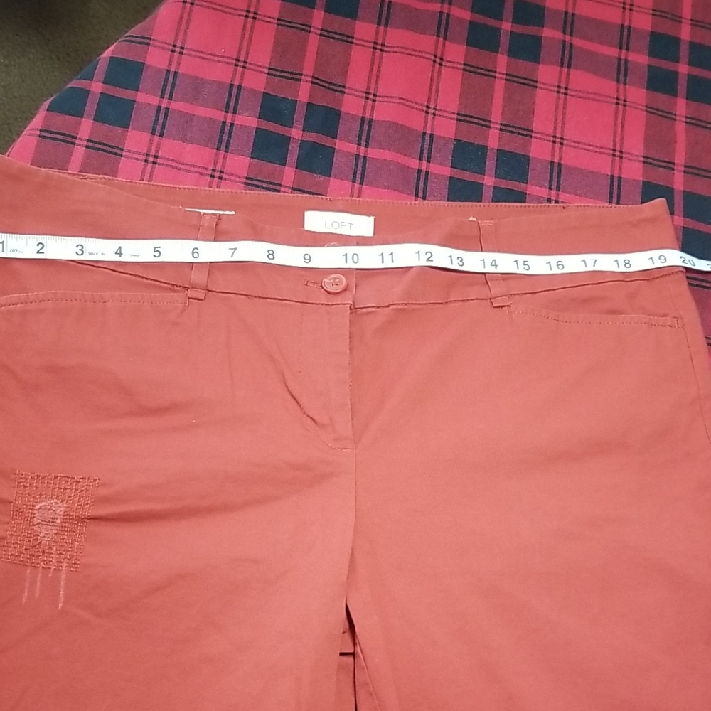 LOFT Terracotta Cropped Trousers